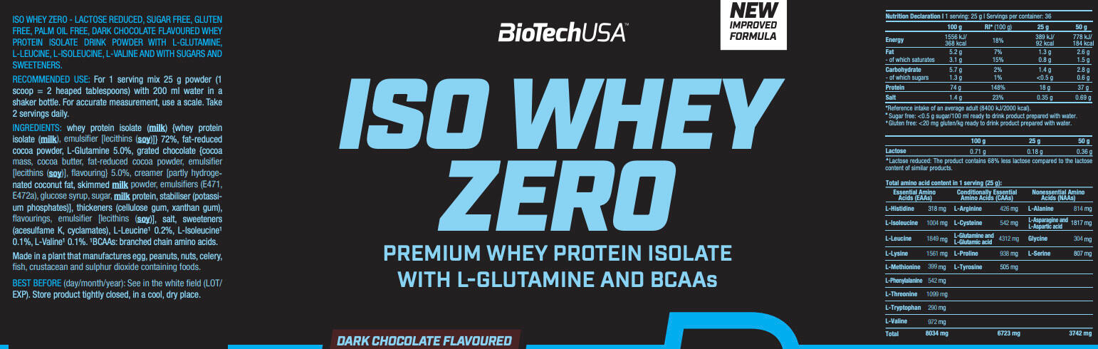 BioTech Iso Whey Zero 908g Zartbitterschokolade 3/3