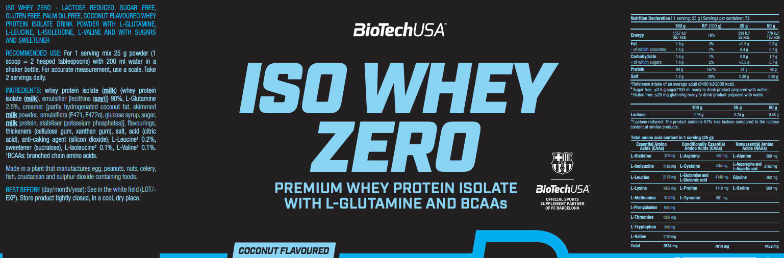 Iso whey zero - 1816g Coconut da Biotech USA 3/6