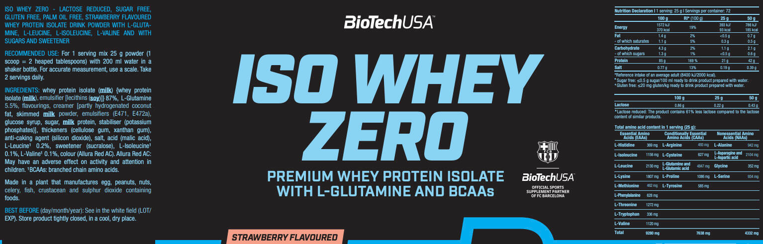 Wei-isolaat - Iso Whey Zero (1816 G) - Aardbei 3/4