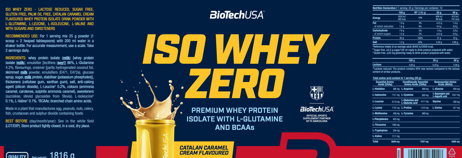 Iso Whey Zero - 1816g Catalaanse crème Biotech USA 3/5