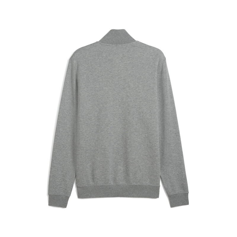 Geacă alergare bărbați fleece guler înalt Essentials No. 1 Logo, gri PUMA