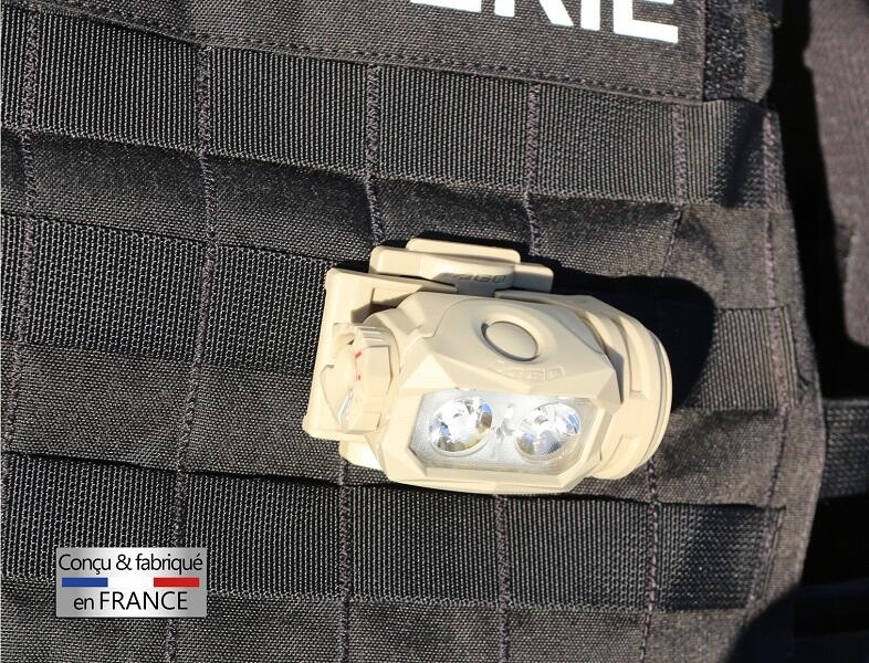 Lampe frontale DIABLO - Bandeau uni Coyote – Fabrication FRANCE 5/6