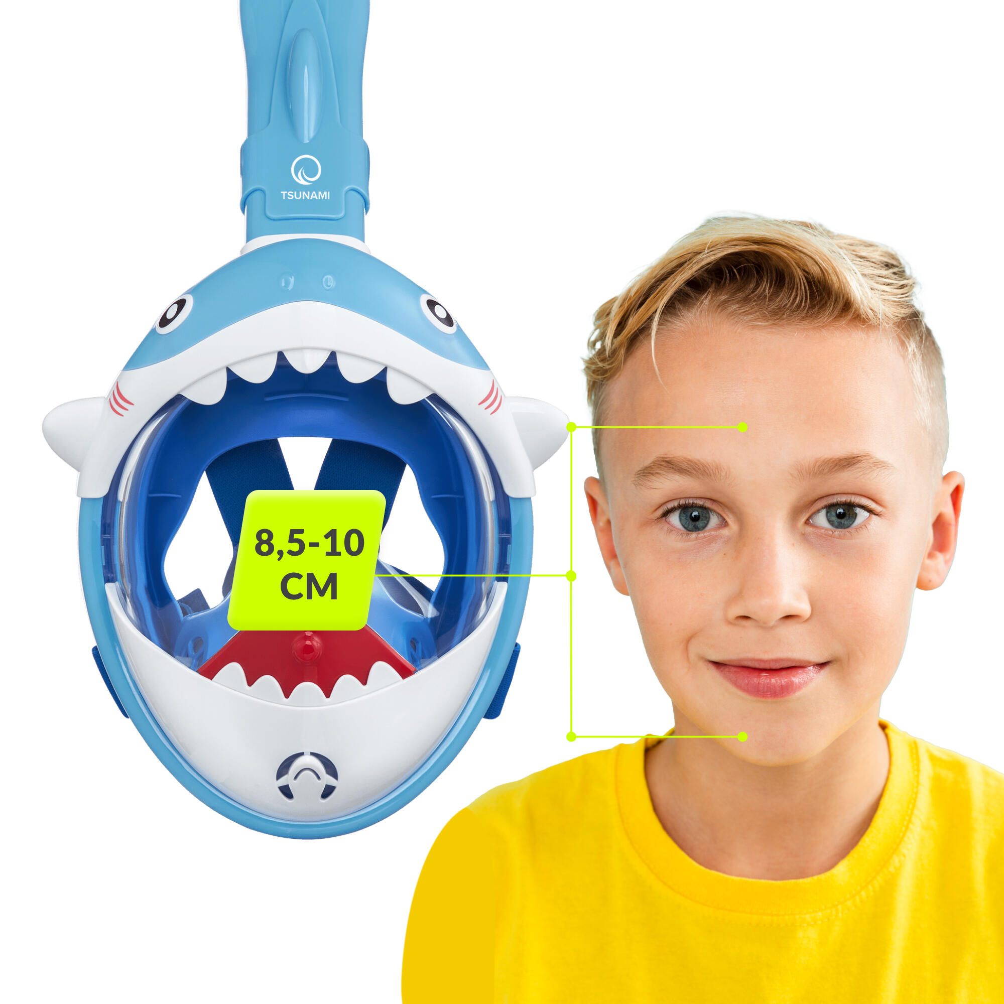 Dětská panoramatická potápěčská maska TSUNAMI SHARK 7/7