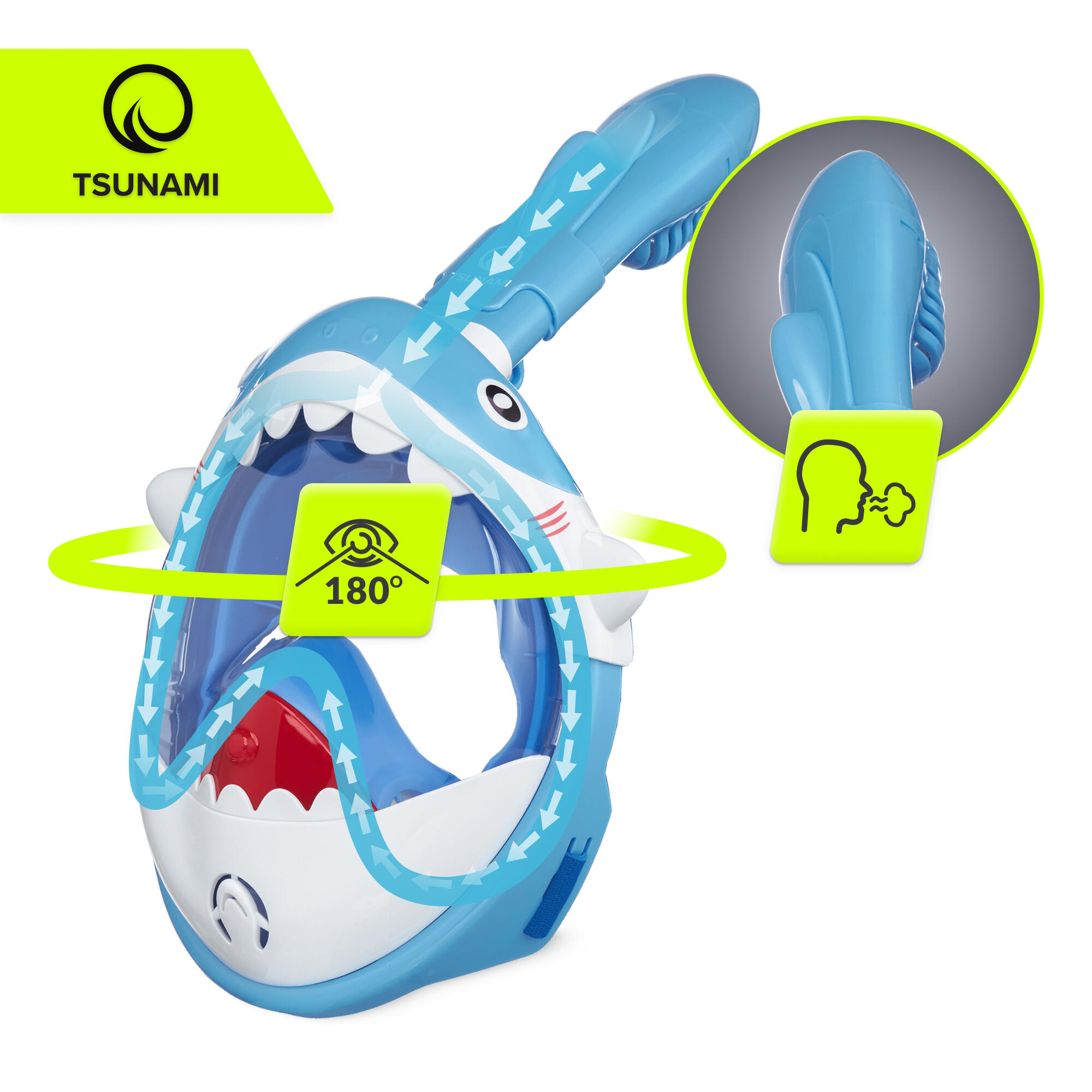 Dětská panoramatická potápěčská maska TSUNAMI SHARK 5/7