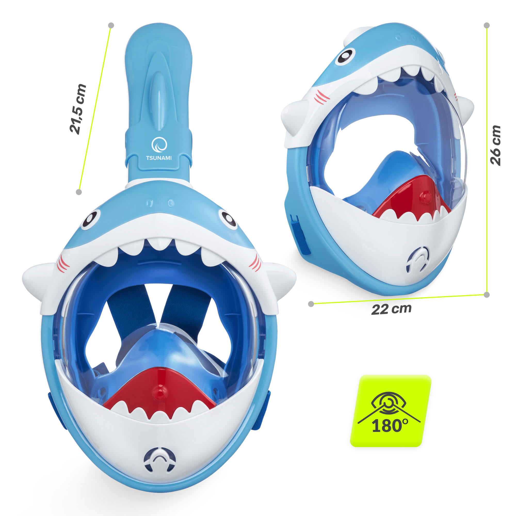 Dětská panoramatická potápěčská maska TSUNAMI SHARK 4/7