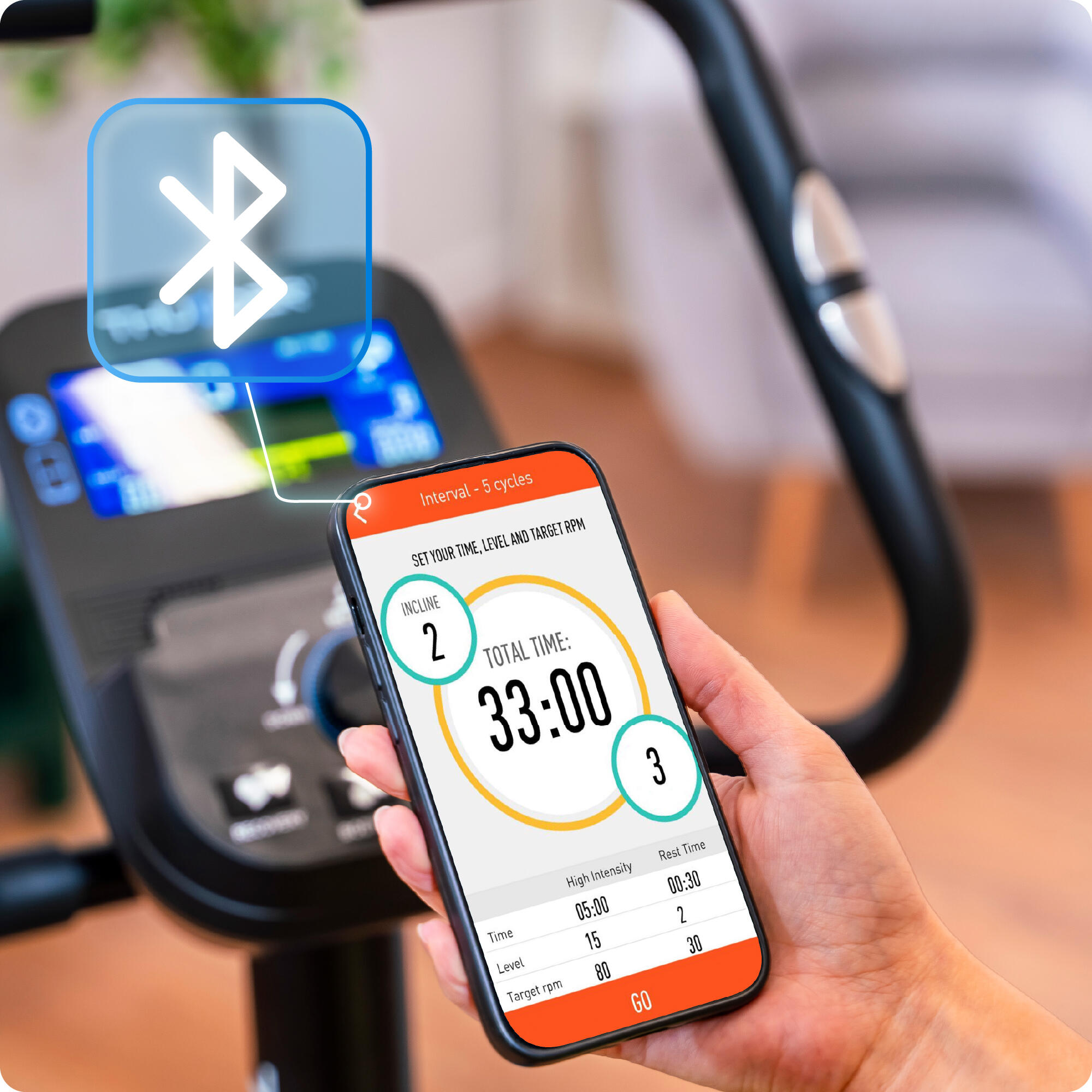 Vélo d'appartement TRIX électromagnétique 8kg roue d'inertie 32 niveaux 7/8