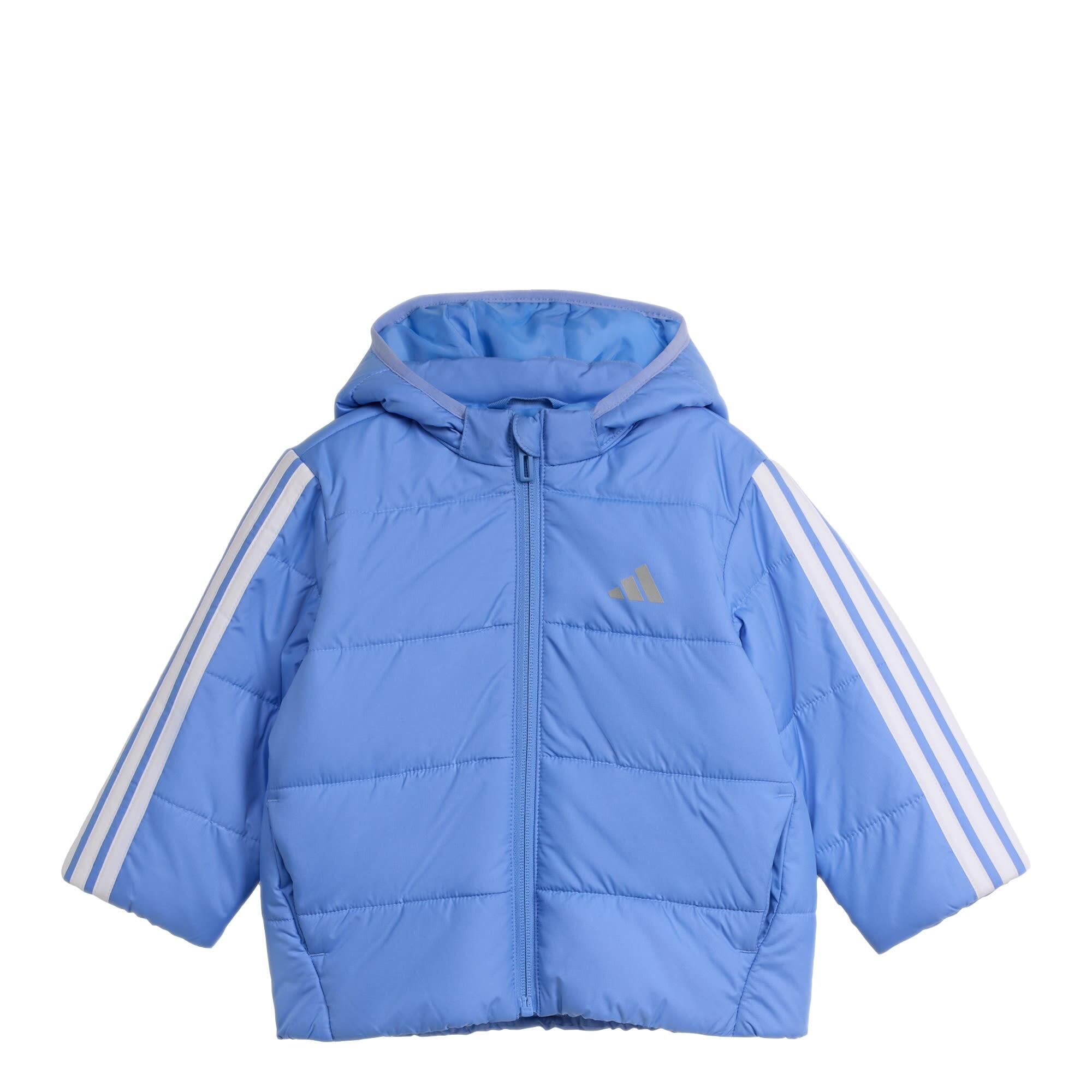 Adidas - Veste Matelassée 3 bandes Essentials Enfants - Doudoune Synthétique - Blanc|bleu - Decathlon