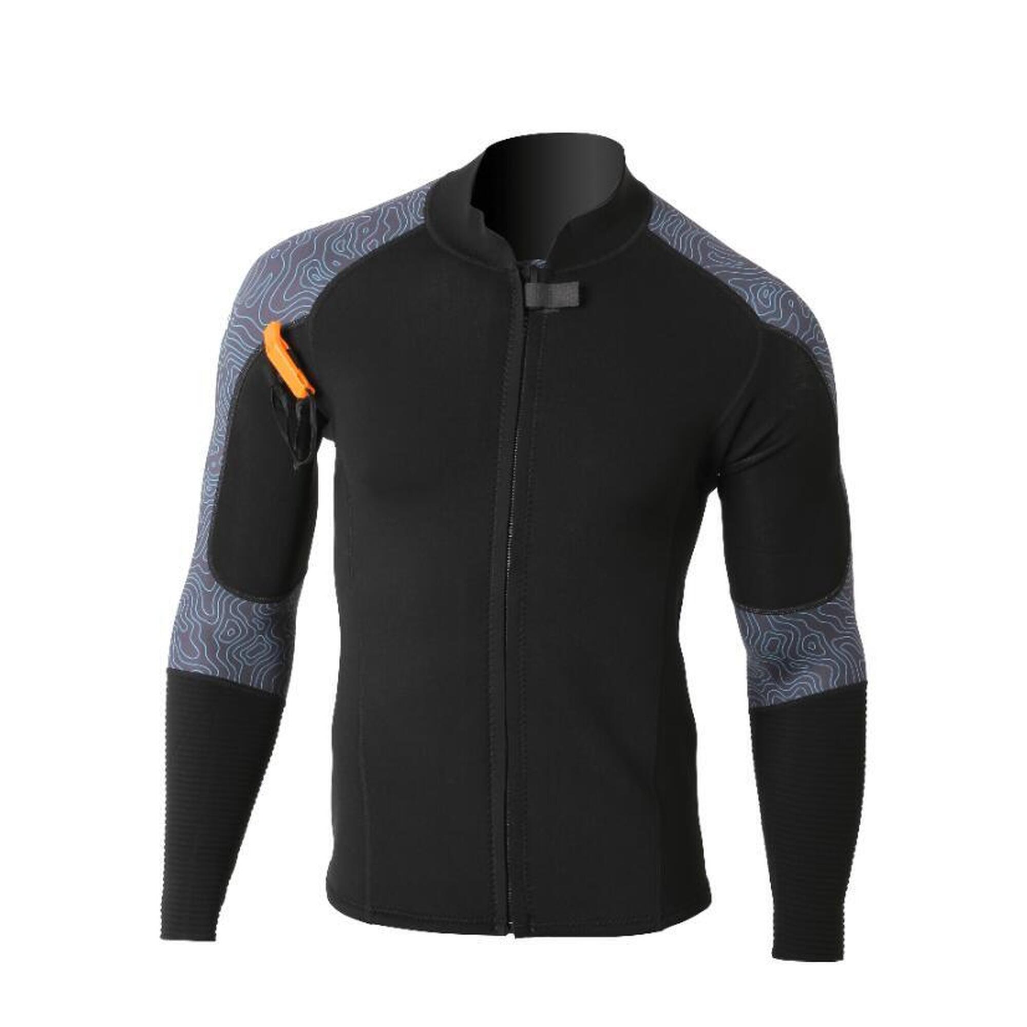 Ocean Step - 2/2 Optimizer Frontzip Neotop - Combinaison Longe Cote Homme - Top Néoprène - Gris - 38 S - Decathlon