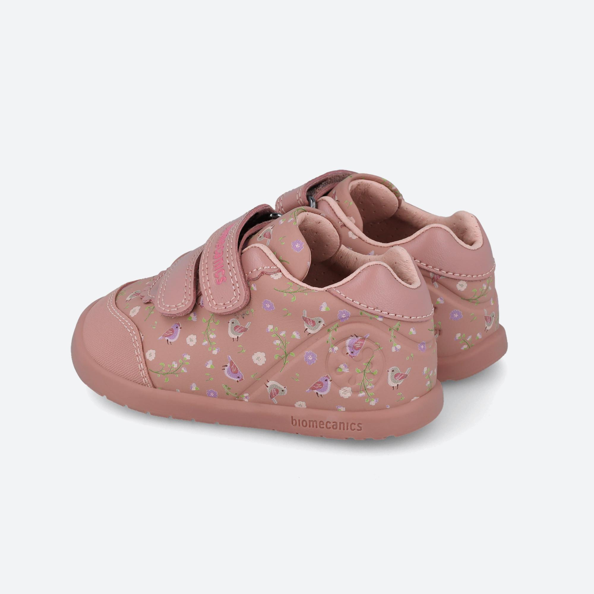Sapatilhas Primeiros Passos Barefoot Bebê Biomecanics 251150B Rosa Adesivo 5/7