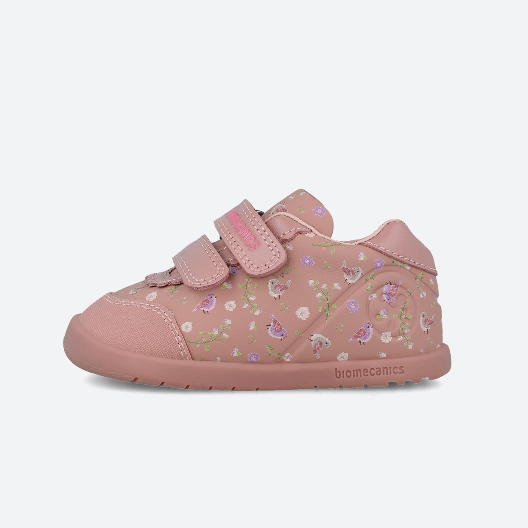 Sapatilhas Primeiros Passos Barefoot Bebê Biomecanics 251150B Rosa Adesivo 6/7