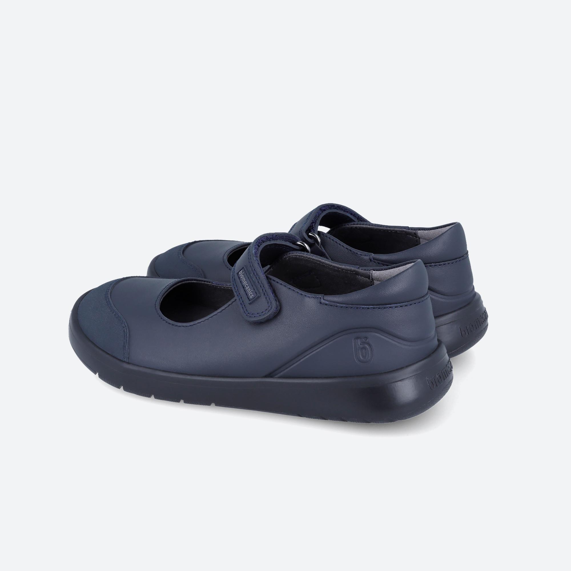 Mary Janes Escolares Barefoot Menina Biomecanics 251022B Azul Marinho Adesivo 3/6