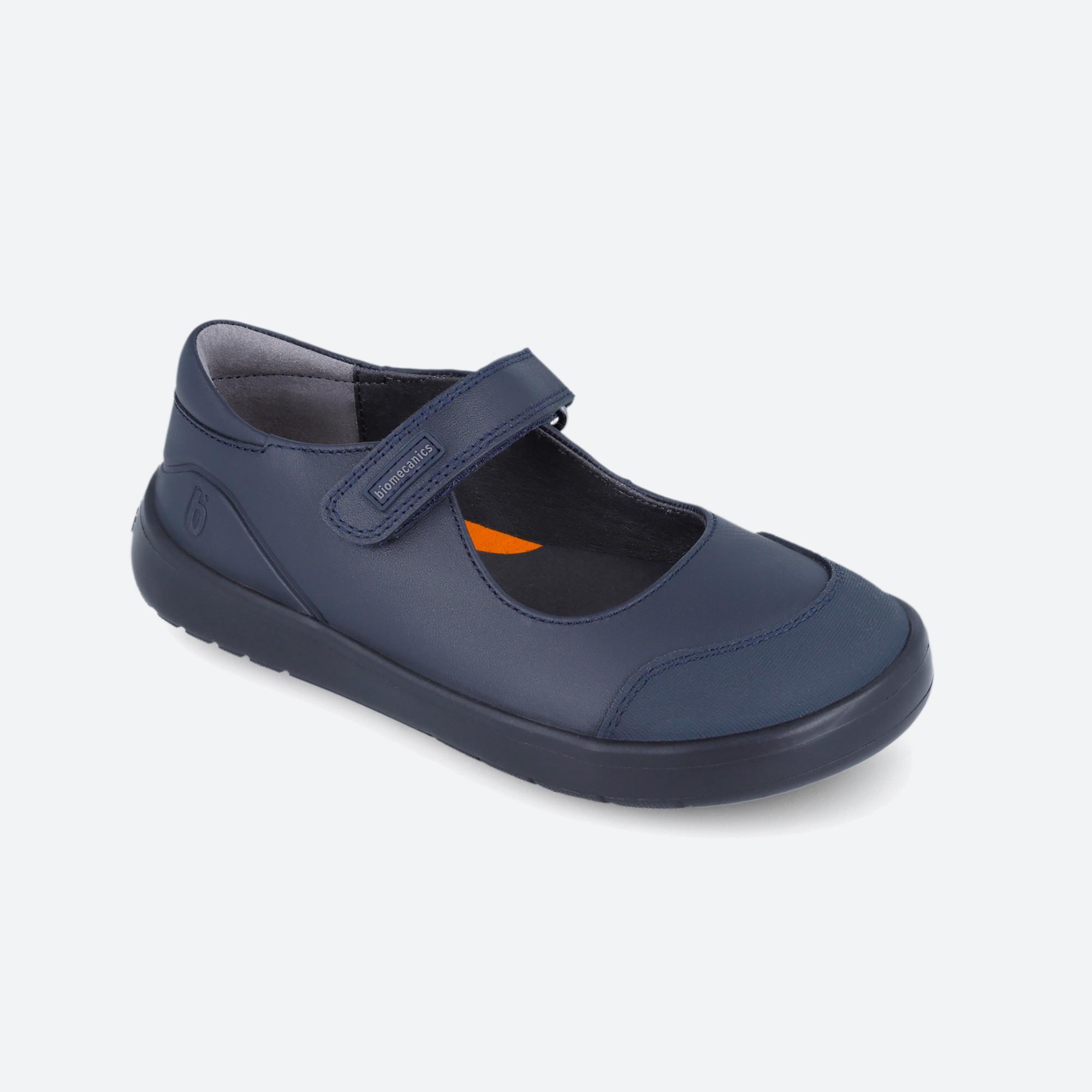Mary Janes Escolares Barefoot Menina Biomecanics 251022B Azul Marinho Adesivo 4/6