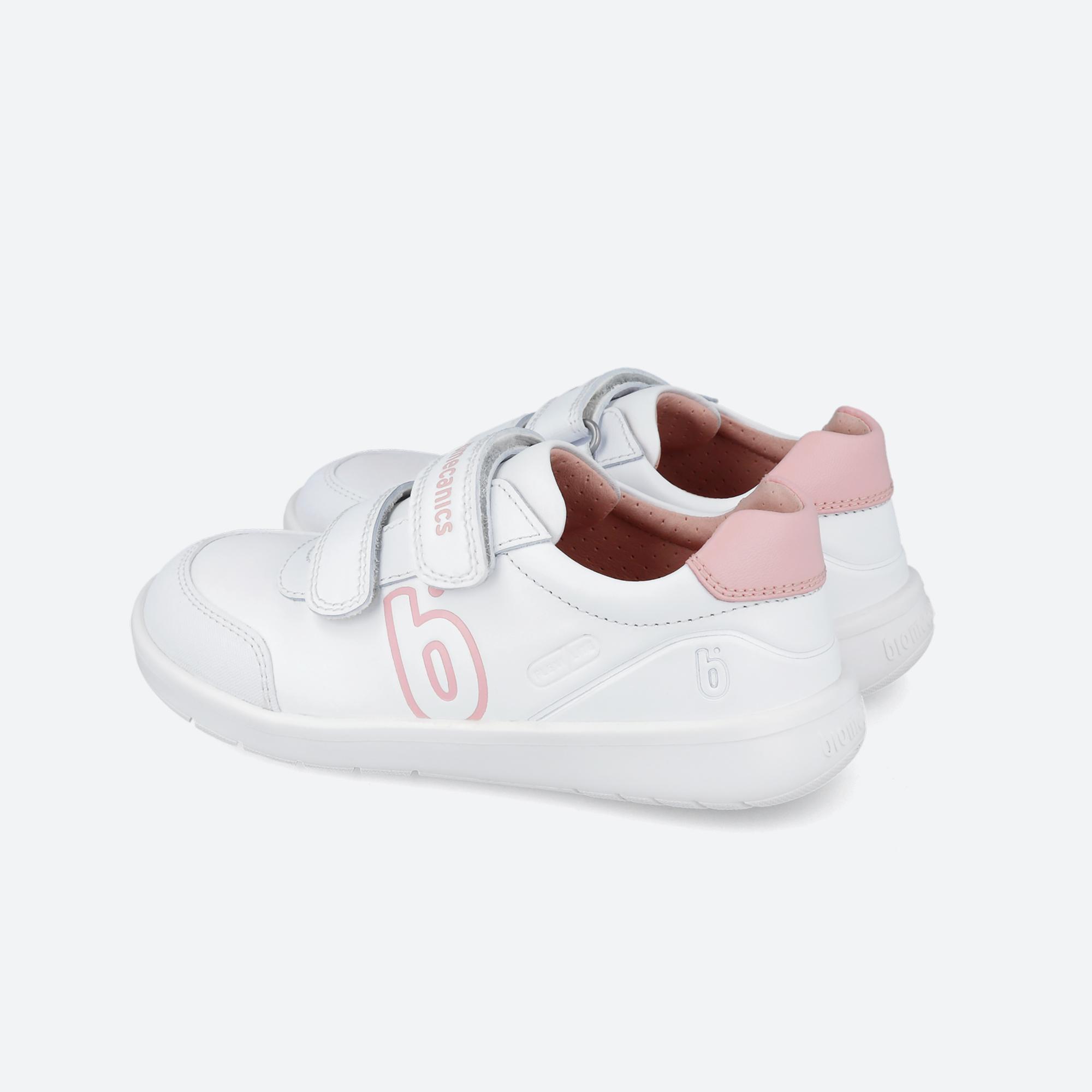 Sapatilhas Escolares Barefoot Menina Biomecanics 251020D Brancas Fecho Adesivo 3/6