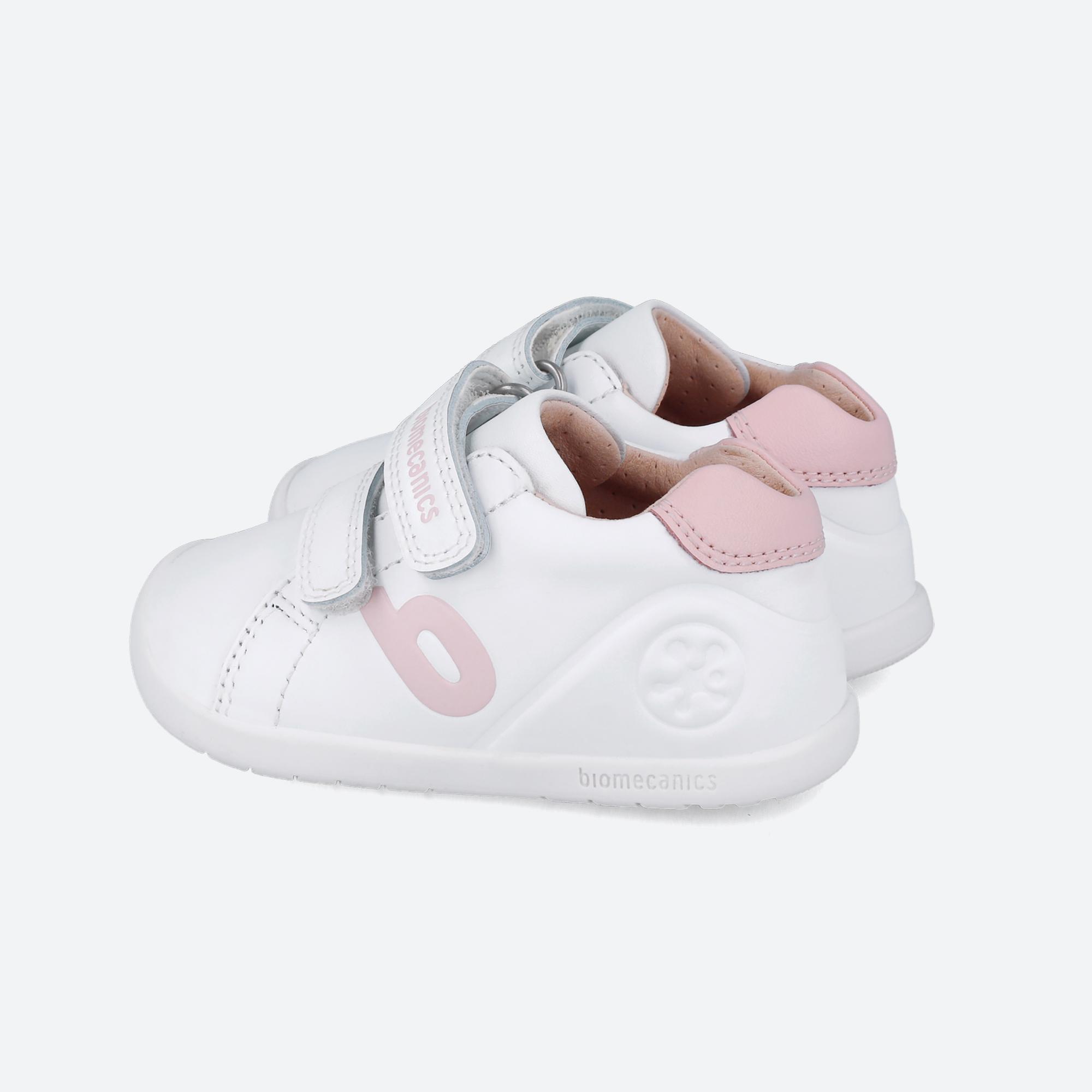 Sapatilhas Primeiros Passos Barefoot Bebê Menina Biomecanics 251010B Brancas 5/7