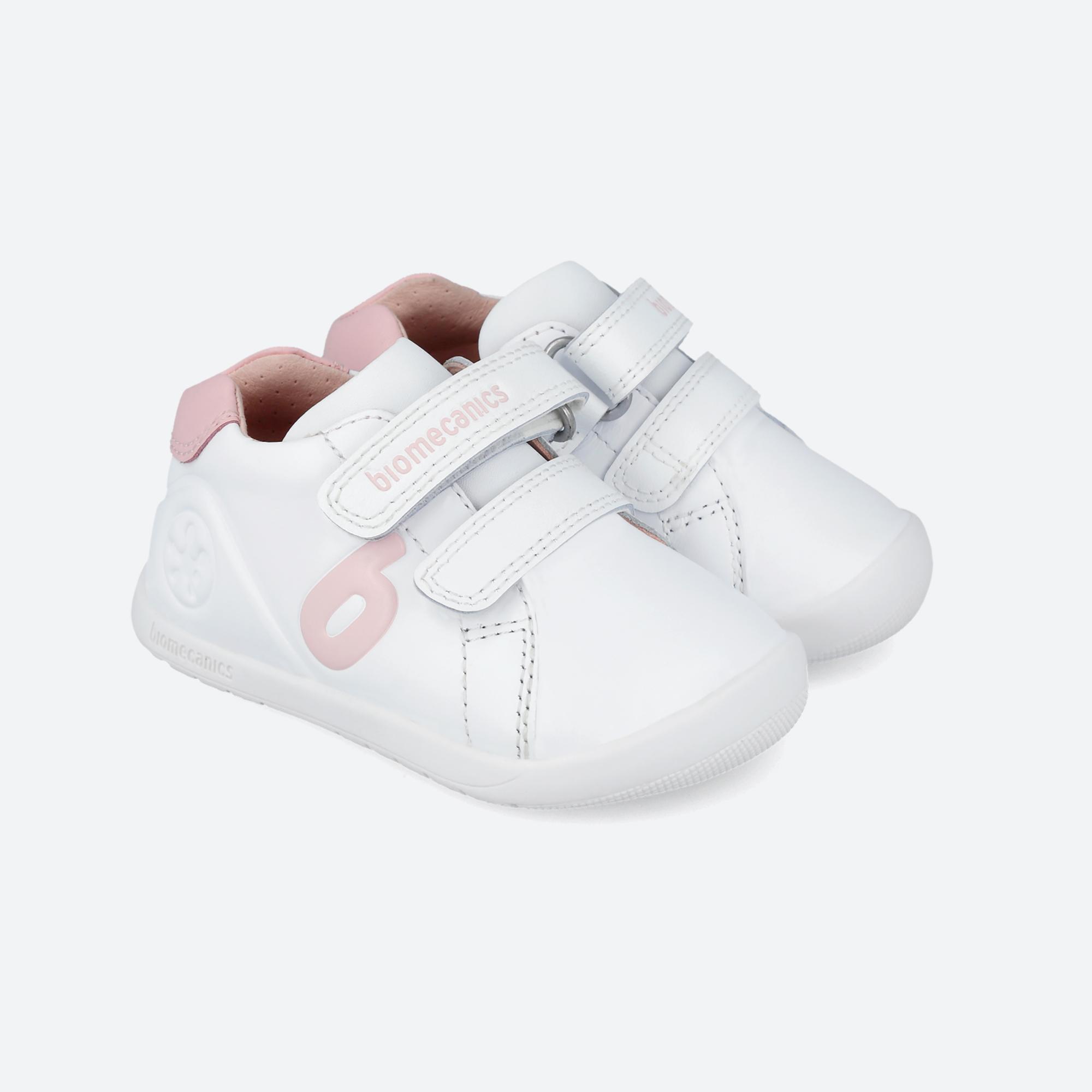 Sapatilhas Primeiros Passos Barefoot Bebê Menina Biomecanics 251010B Brancas 2/7