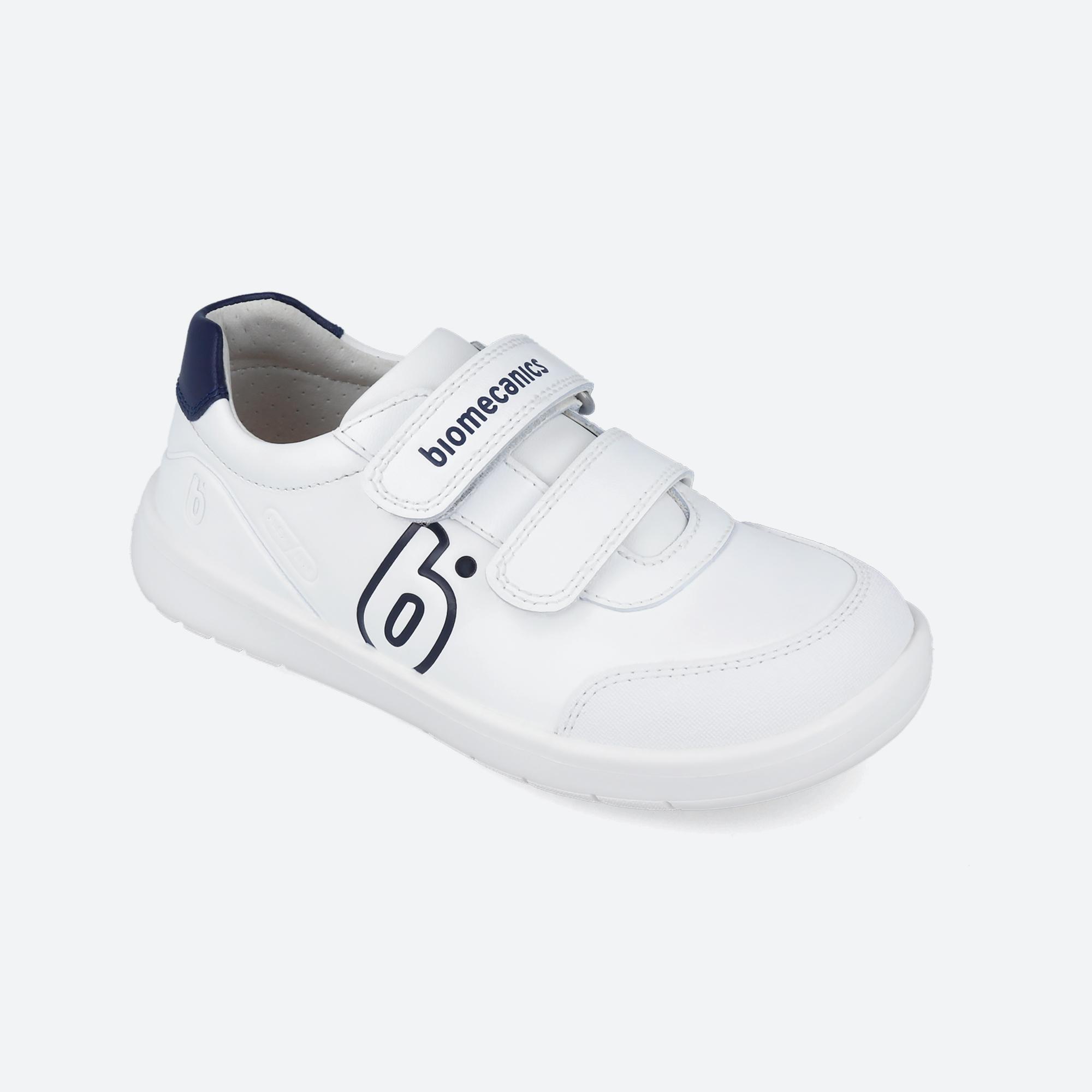 Sapatilhas Escolares Barefoot Infantis Biomecanics 251020C Brancas Adesivo 4/6