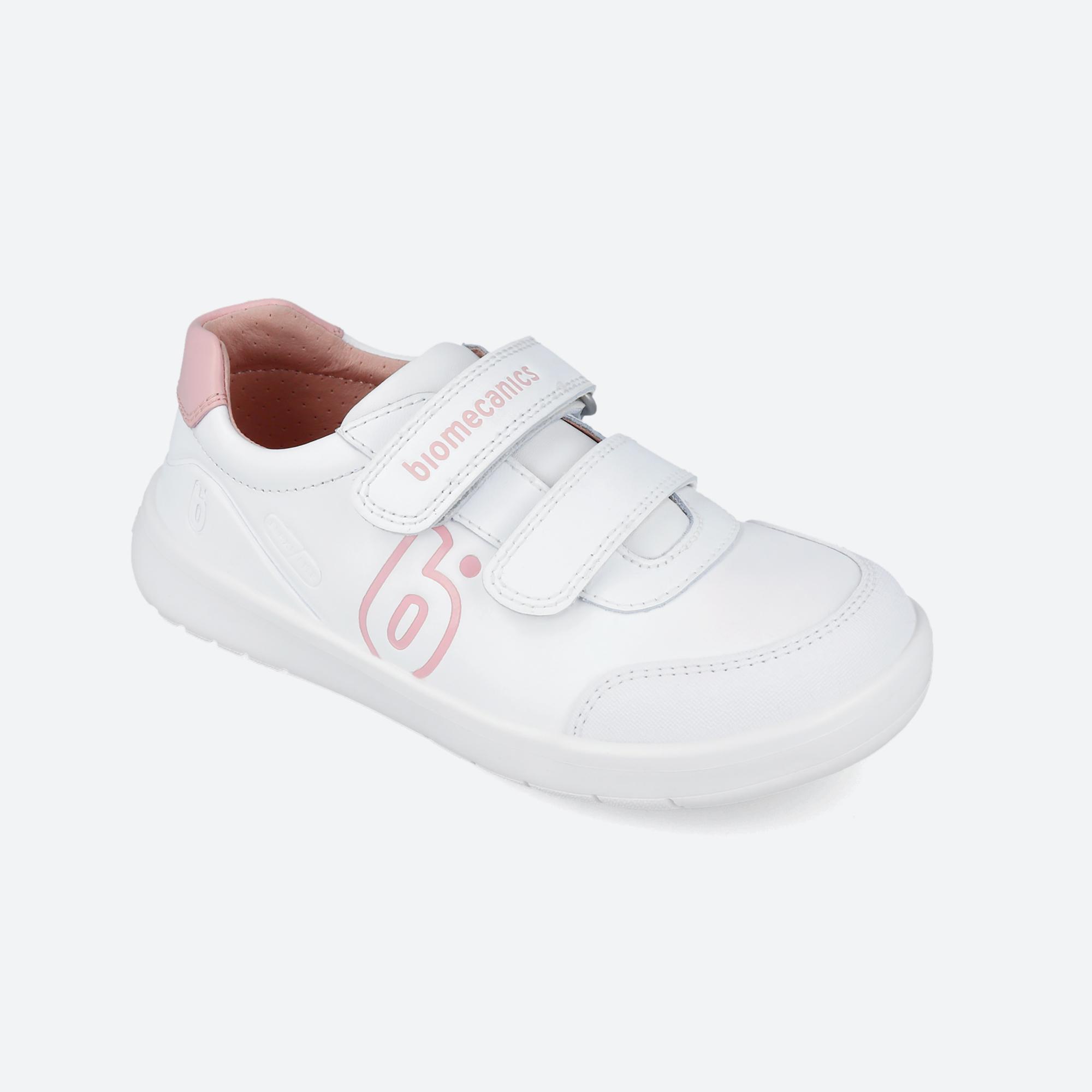 Sapatilhas Escolares Barefoot Menina Biomecanics 251020D Brancas Fecho Adesivo 4/6