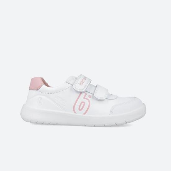 Zapatillas Colegiales Barefoot Niña Biomecanics 251020D Blancas Cierre Adherente