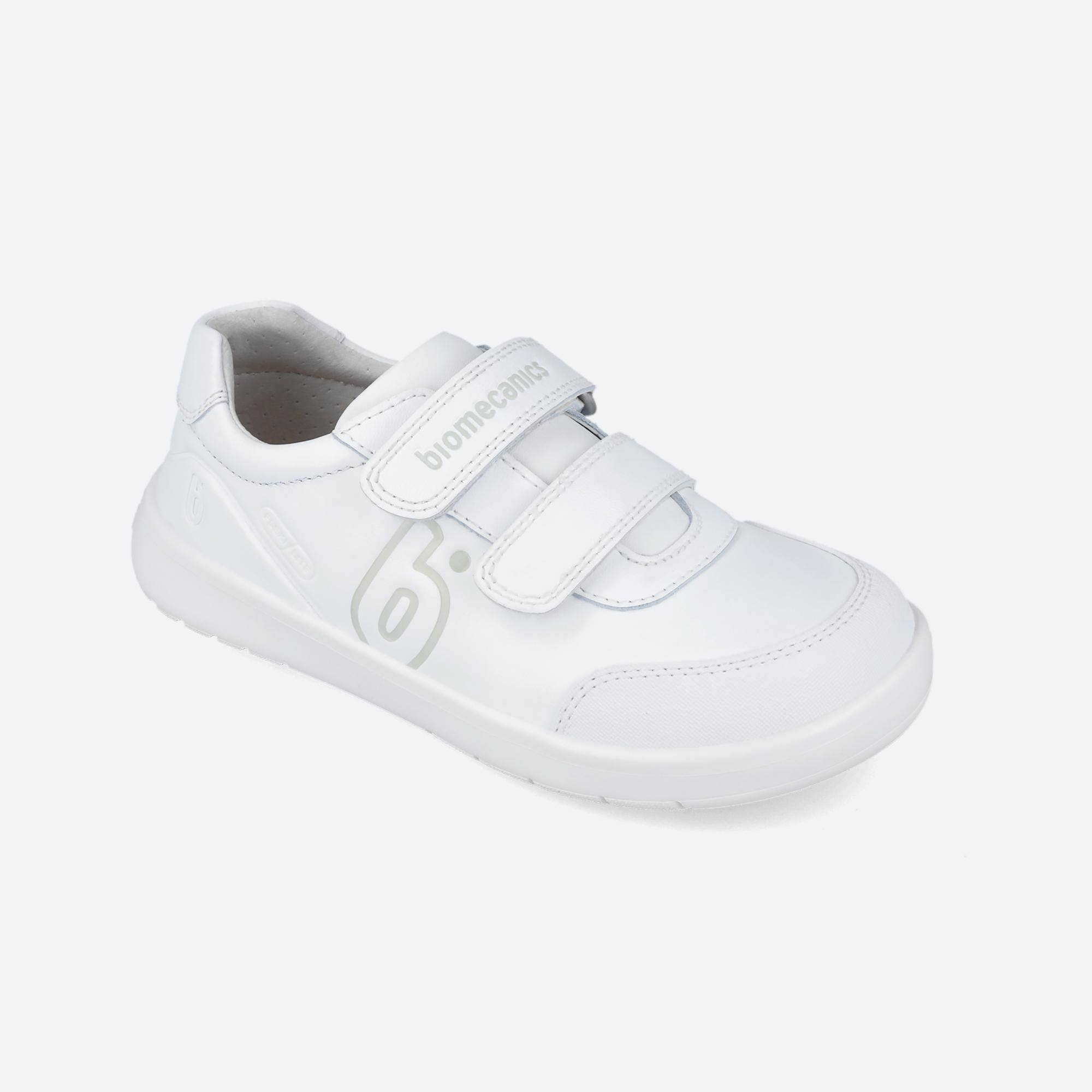 Sapatilhas Escolares Barefoot Infantis Biomecanics 251020E Brancas Adesivo 3/5