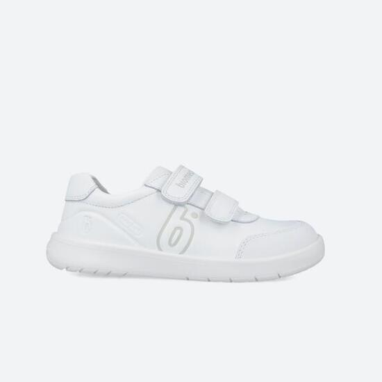 Zapatillas Colegiales Barefoot Niña Biomecanics 251020D Blancas Cierre Adherente