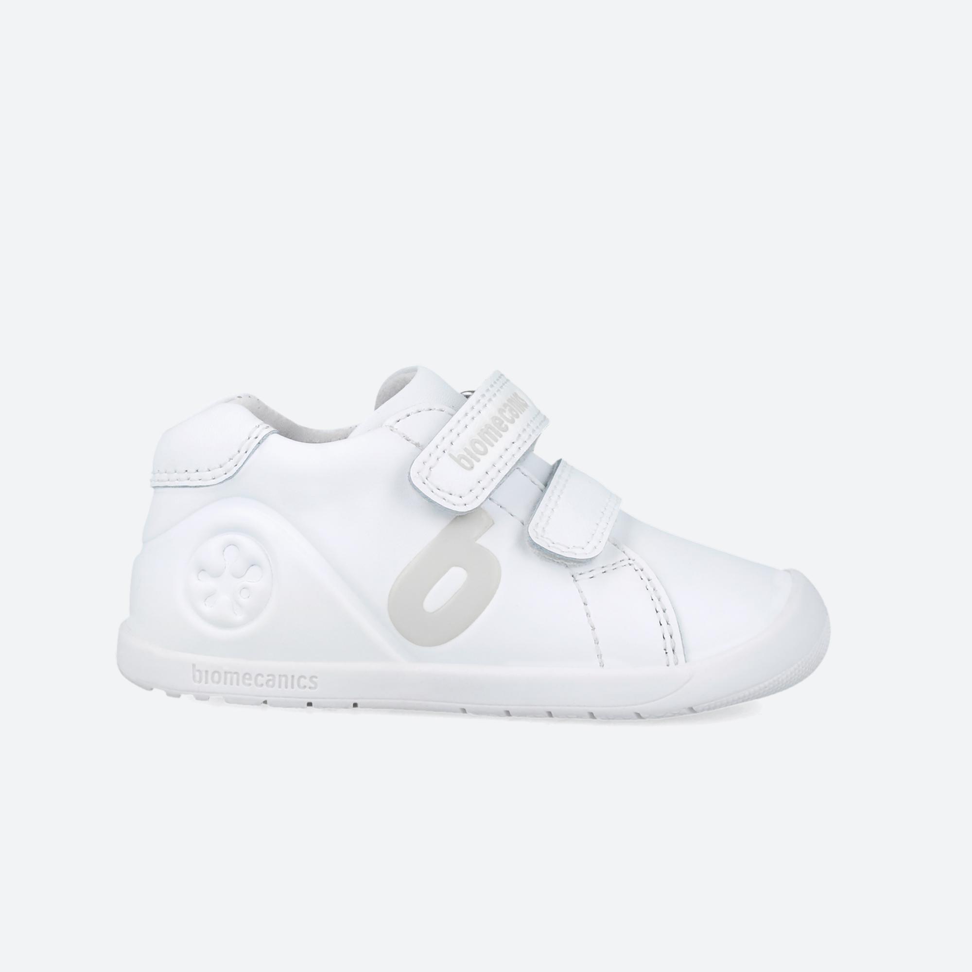 BIOMECANICS Sapatilhas Primeiros Passos Barefoot Bebê Biomecanics 251010C Brancas Adesivo