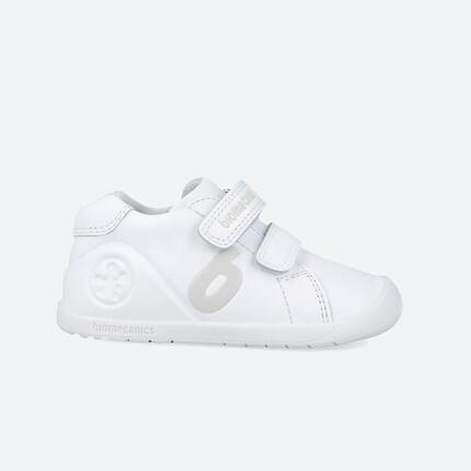 Zapatillas Primeros Pasos Barefoot Bebé Biomecanics 251010A Blancas Adherente