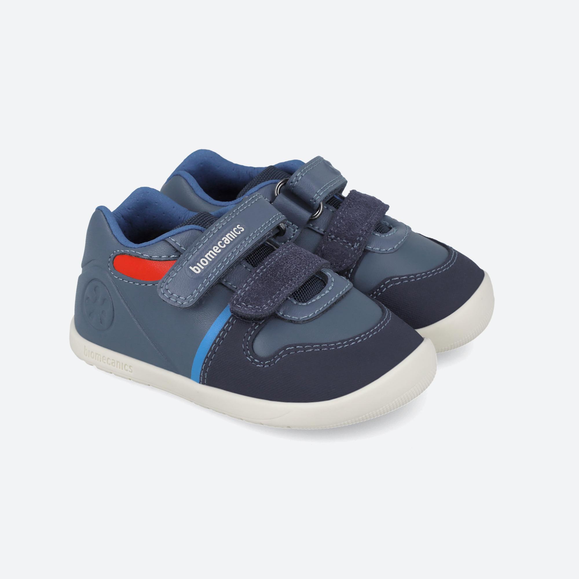 Sapatilhas Primeiros Passos Barefoot Bebê Biomecanics 251164B Azuis Adesivo 2/7