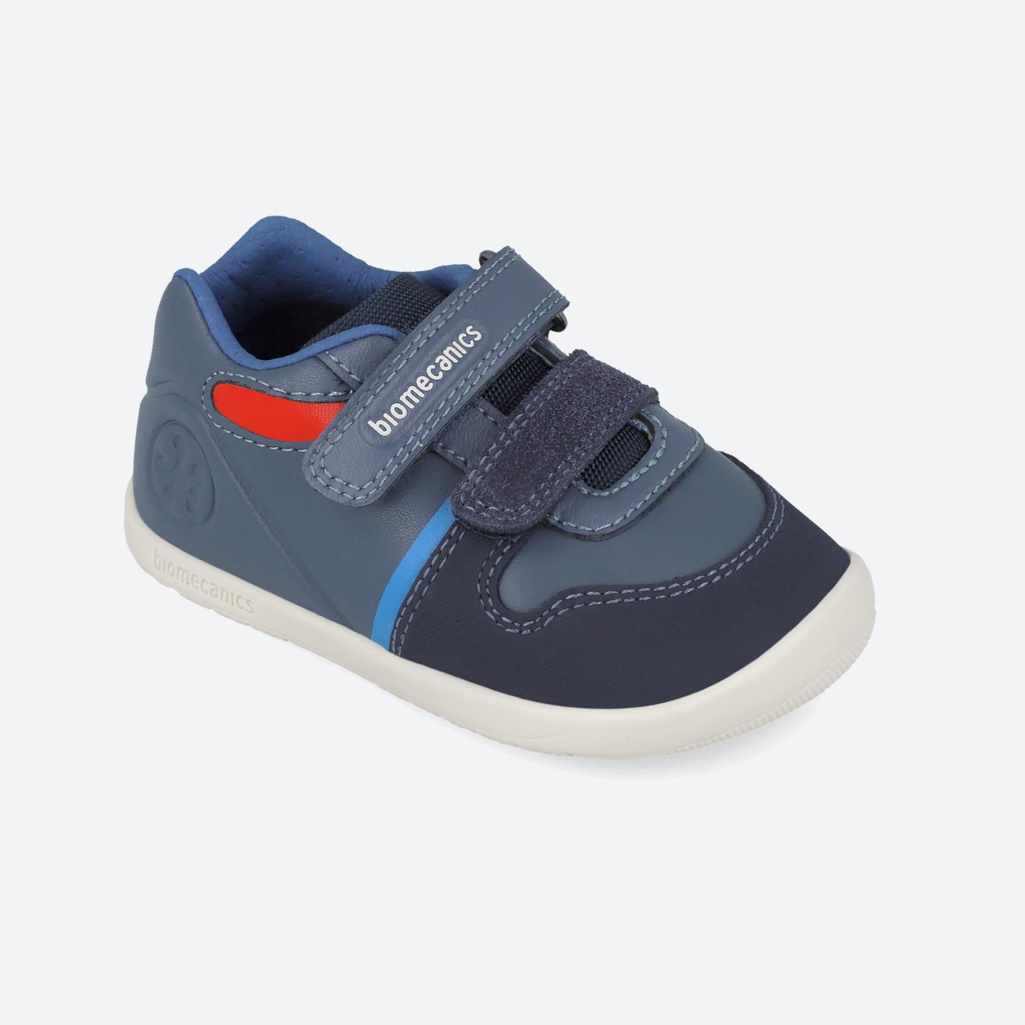 Sapatilhas Primeiros Passos Barefoot Bebê Biomecanics 251164B Azuis Adesivo 4/7