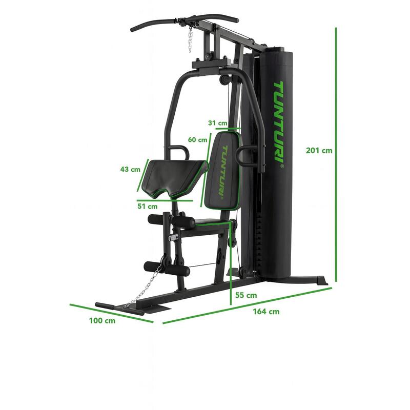 TUNTURI - HG20 - Station de Musculation Polyvalente - Charge Guidée 60 kg