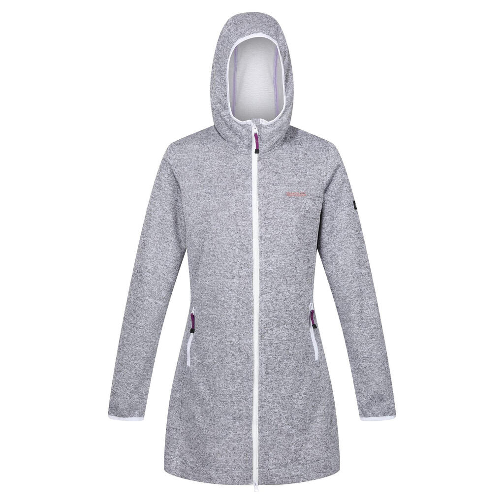Womens/Ladies Bloomfield Marl Longline Fleece Jacket (Heather/White)