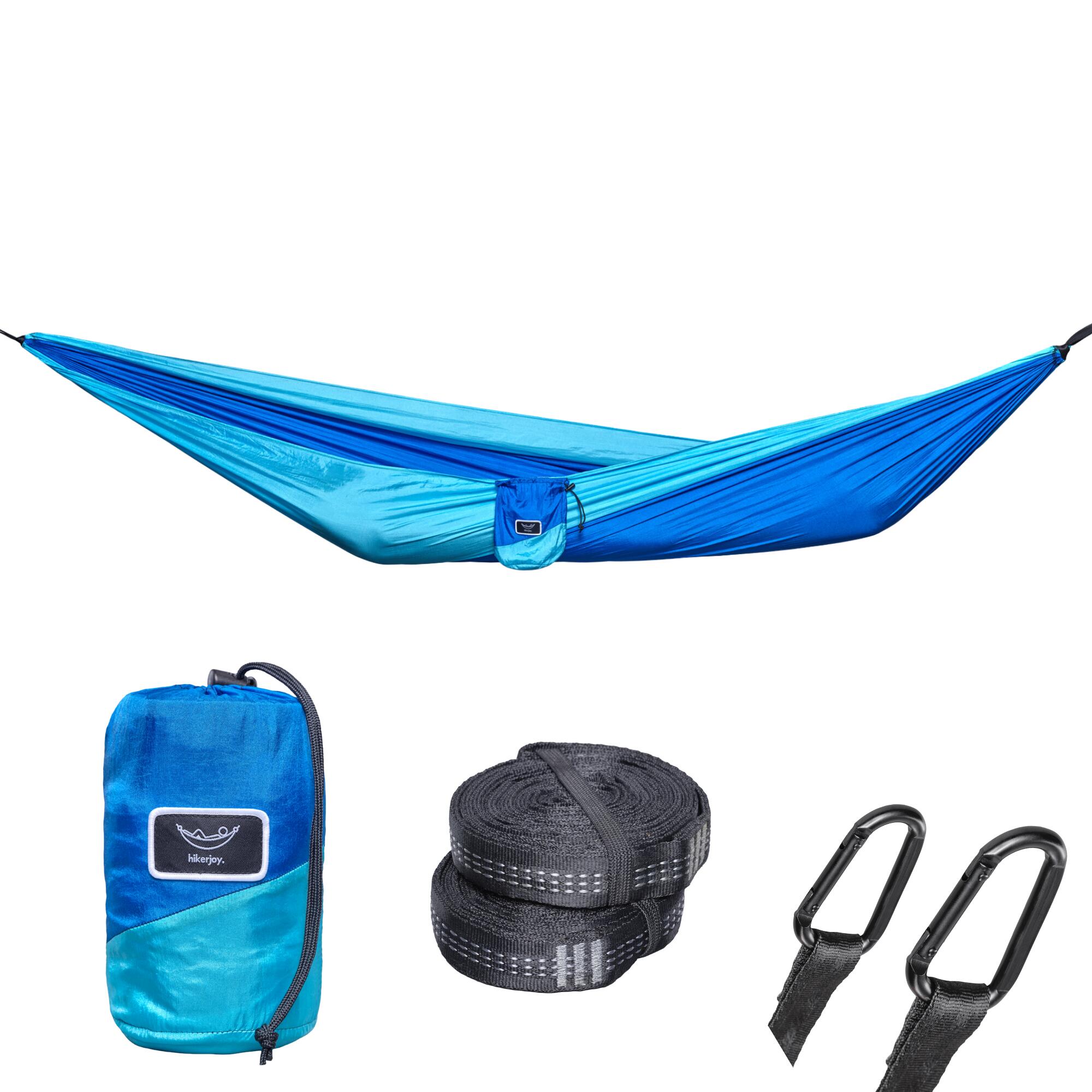 Hamac din material parasuta,ultra usor,270x140 cm,curele de prindere si carabine