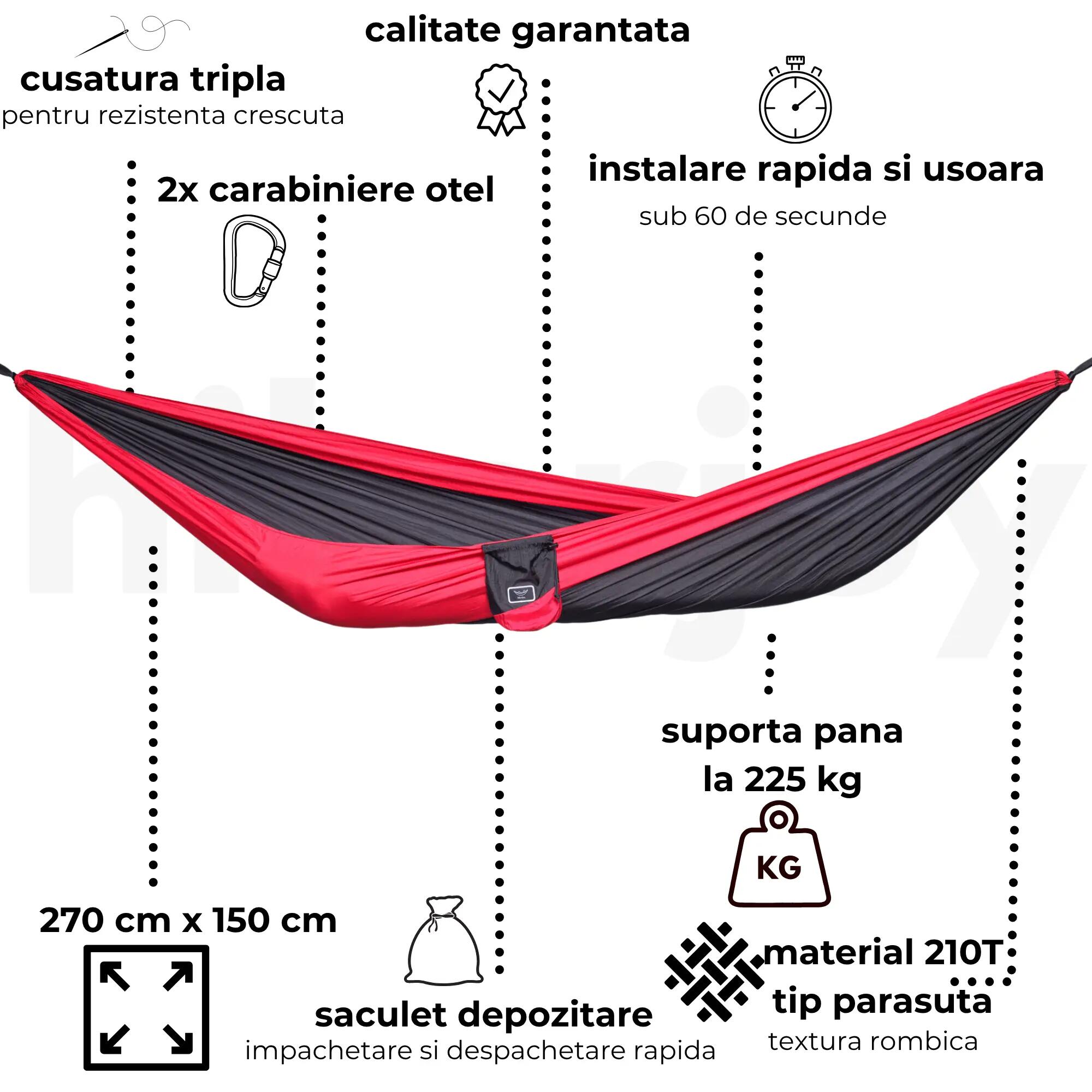 Hamac hikerjoy, red black 3/7