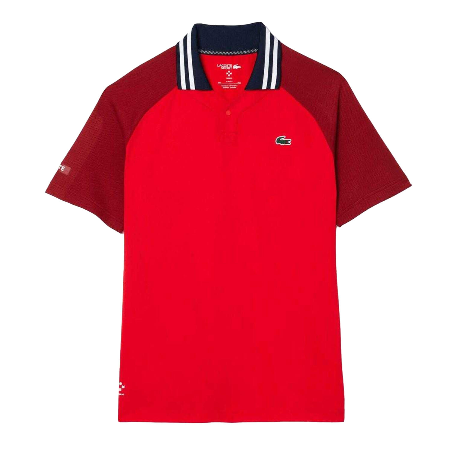 LACOSTE Mens Daniil Medvedev Slim Tennis Polo Shirt (Red)