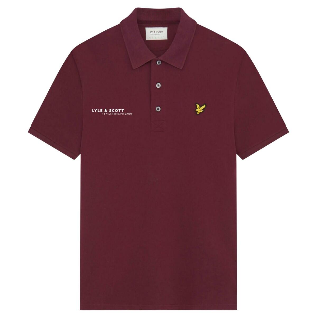 LYLE AND SCOTT Mens Coordinates Polo Shirt (Burgundy)