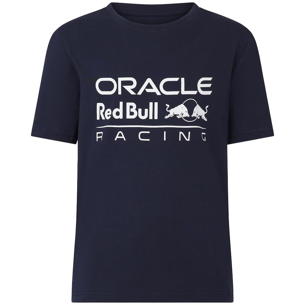 Red Bull Racing T-Shirt Castore Oracle F1 Kid's Navy Large Logo