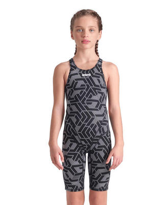 Costume da bagno bambina con gambine Arena Printed Nero