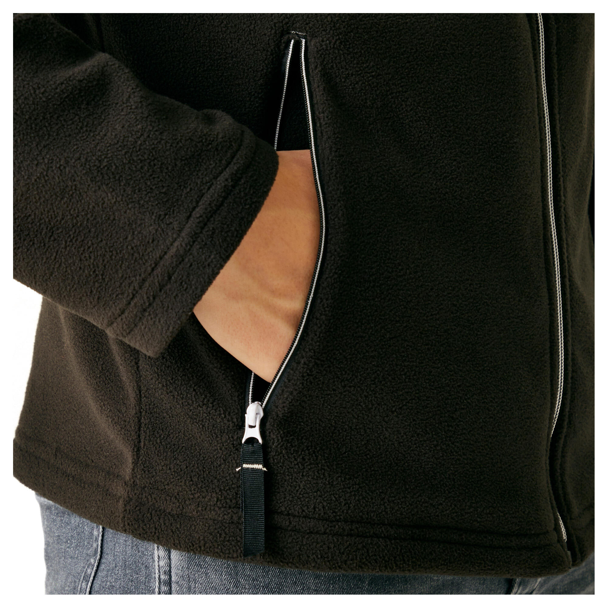 Mens Fleece Jacket (Black/Mineral Grey) 3/4