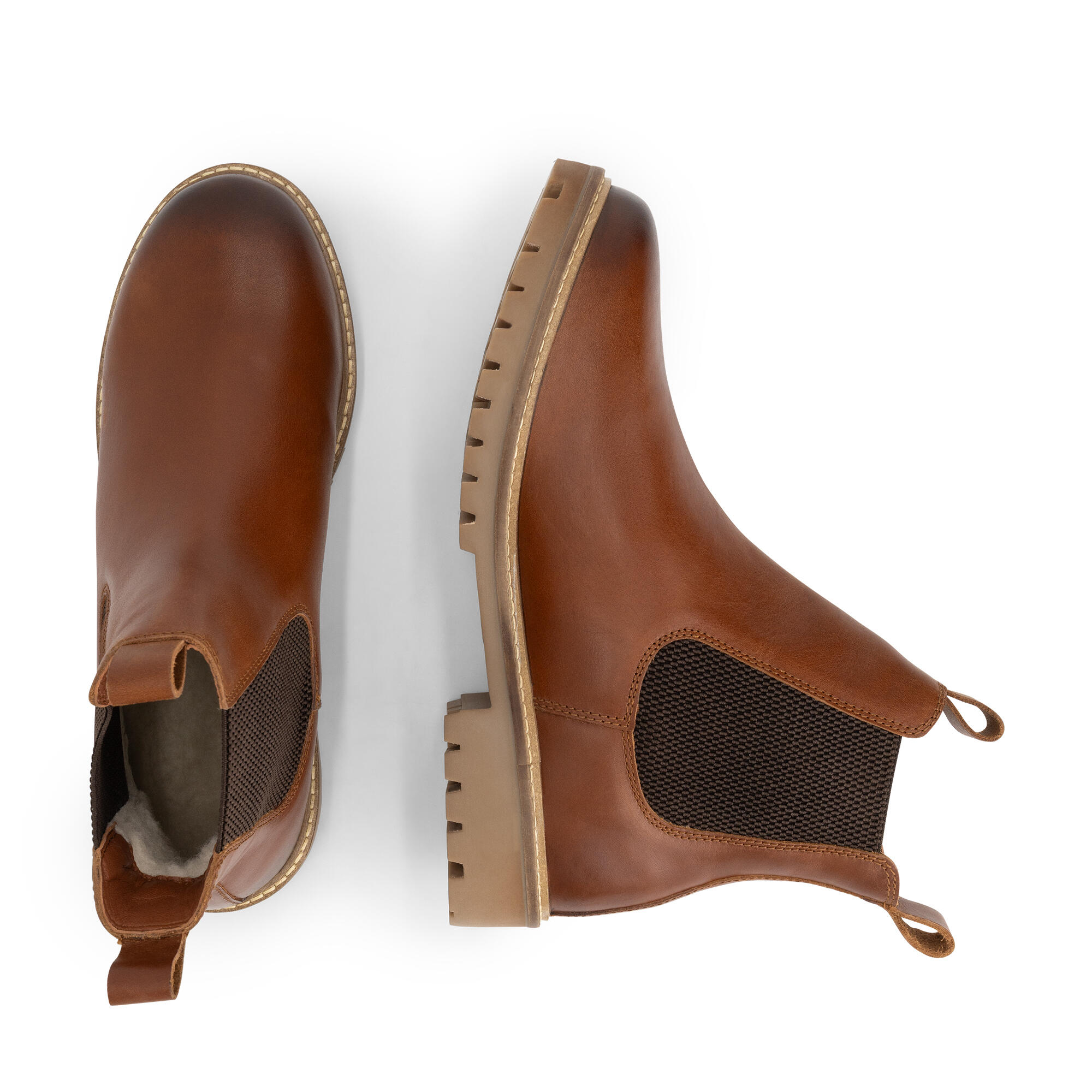 Hemsedal Homme - Bottines Chelsea - Doublées de laine - Cognac 4/5