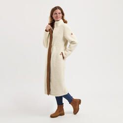 MGO River Femme - Manteau léger - Aspect teddy - Blanc cassé