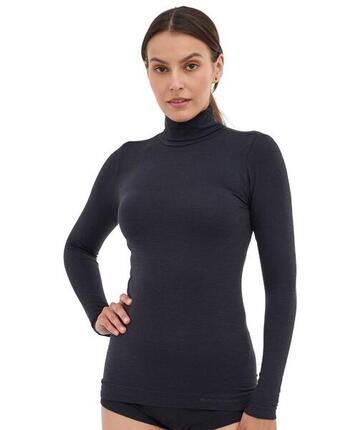 Koszulka damska golf z wełną Brubeck COMFORT MERINO