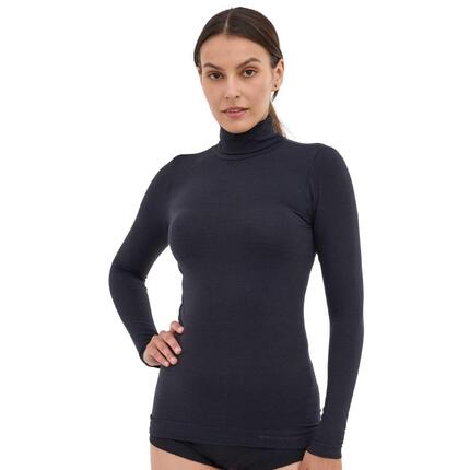 Koszulka damska golf z wełną Brubeck COMFORT MERINO