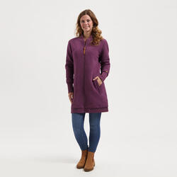 MGO Rosan Femme - Cardigan d'extérieur long - Polaire - Sweat - Violet
