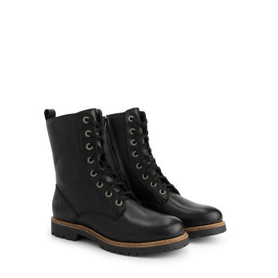 Forsol dames - veterboots - leer - zwart
