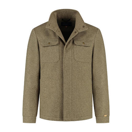 MGO Cedric Herren - Übergangsjacke - Gevoerd - Wolle-look - Grün