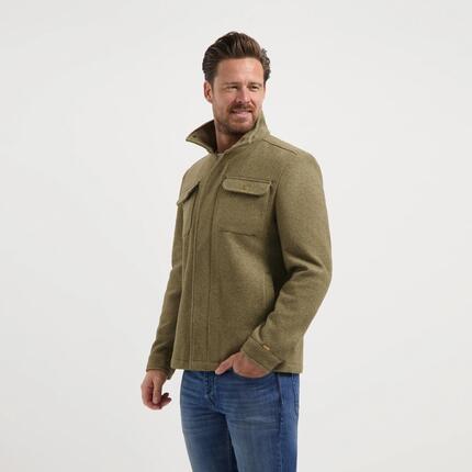 Cedric Herren - Übergangsjacke - Gevoerd - Wolle-look - Grün