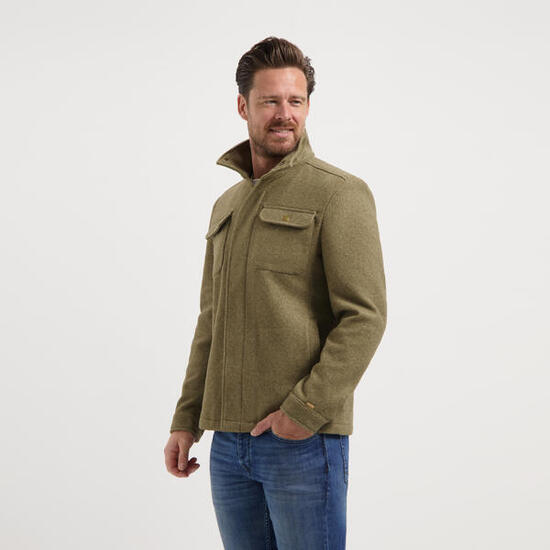 Cedric Herren - Übergangsjacke - Gevoerd - Wolle-look - Grün