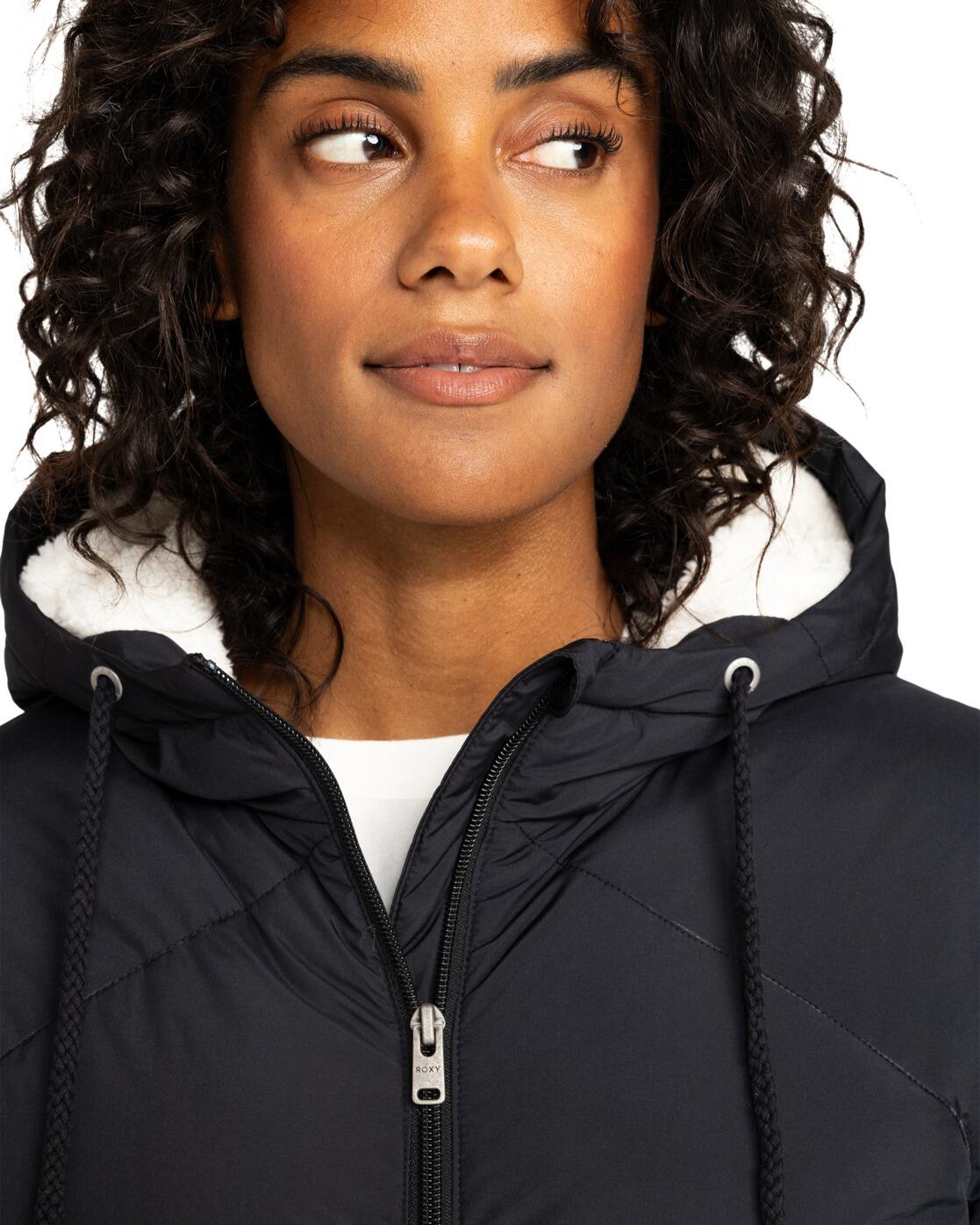 Veste longue à capuche BETTER WEATHER Noir Femme 4/4