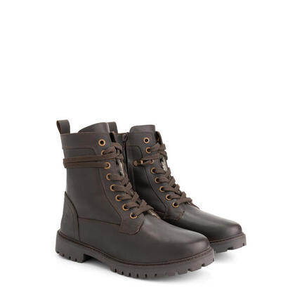 Logstrup Homme - Bottines à lacets - Doublure en laine - Marron foncé