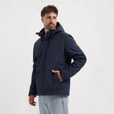 Krist Uomo - Giacca invernale Softshell - Foderata - Blu navy