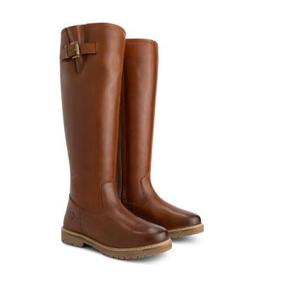 Dannemare Damen - Hohe Stiefel - Wolle gefüttert - Cognac